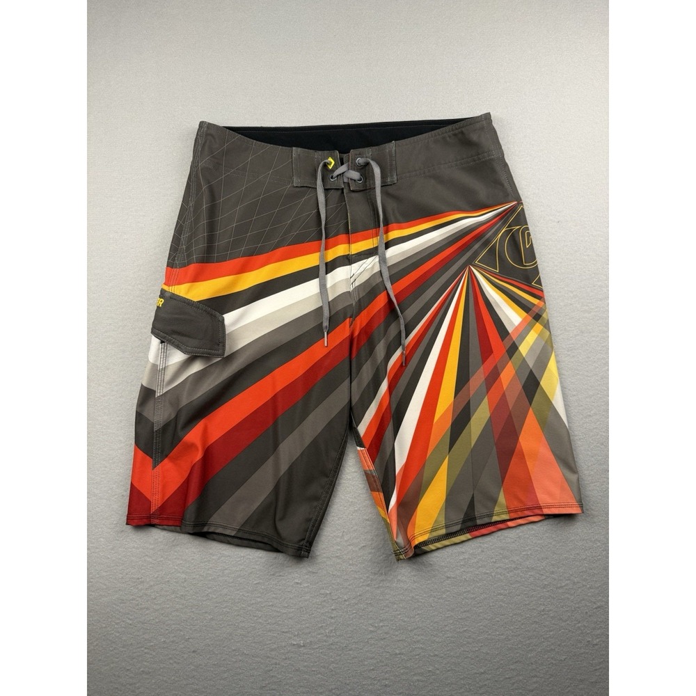 Y2K QuikSilver Board Shorts Men's Size 32 Multicolor Stripes